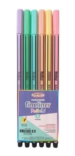 EstucheFinelinerArtelPastel6Col