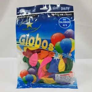 GLOBOS NOBEL STAR Nº9 COL/SURTIDOS 50UN. - Imagen 1