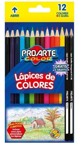 LapizColorProArte12Largos+2Grafitos