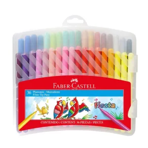 MARCADOR FABER FIESTA EST.RIGIDO 36un. - Imagen 1