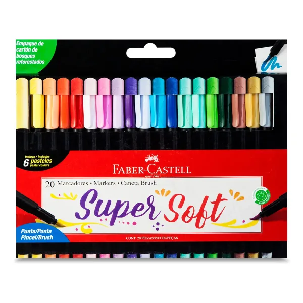 MarcadorFaberSupersoftPuntaPincel20col