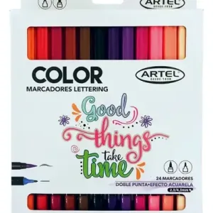MARCADORES ARTEL LETTERING 24COL.DOBLE PUNTA - Imagen 1