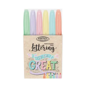 MARCADORES ARTEL LETTERING PASTEL 6 COL. - Imagen 1
