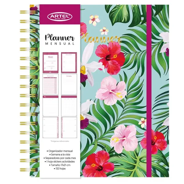 PlannerArtel12MesesFlores17x21cm